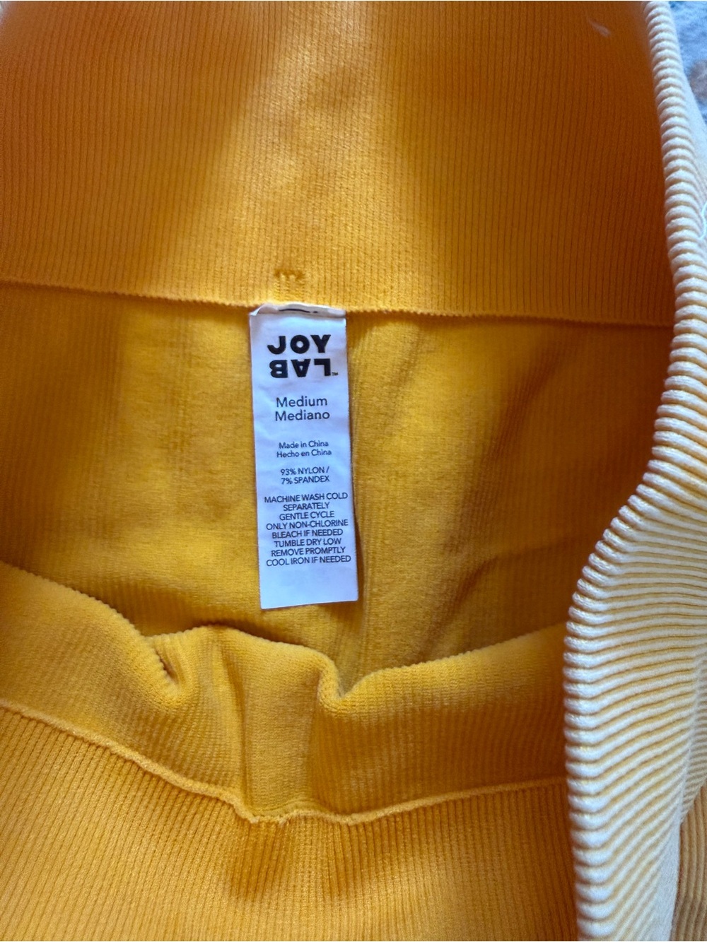 JoyLab Ribbed High-Waist Bike Shorts in Mustard - Picture 2 of 2
